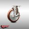 Service Caster 5 Inch 316SS Maroon Polyurethane Wheel Swivel Top Plate Caster with Brake SCC SCC-SS31620S514-PPUB-MRN-TLB - alternate 3